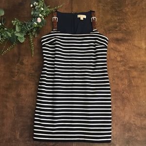 Michael Kors Blue Striped Stretch-jersey Dress